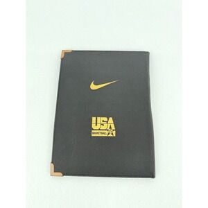 Nike USA Basketball Portfolio Folder Black Gold Logo Notepad Pen READ
